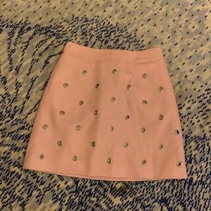 Top Shop Pink Riveted Faux Leather Skirt - Size 2